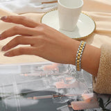 Silver Stainless Steel Watchband Bracelet Waterproof Chain Bangle
