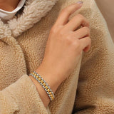 Silver Stainless Steel Watchband Bracelet Waterproof Chain Bangle
