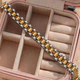 Silver Stainless Steel Watchband Bracelet Waterproof Chain Bangle
