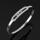 CZ Crystal Gold Stainless Steel Women Bracelet Rhinestone Bangle