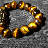 Copper Pixiu Feng Shui Tiger Eye Bracelet 10mm