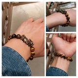 Copper Pixiu Feng Shui Tiger Eye Bracelet 10mm