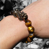 Copper Pixiu Feng Shui Tiger Eye Bracelet 10mm