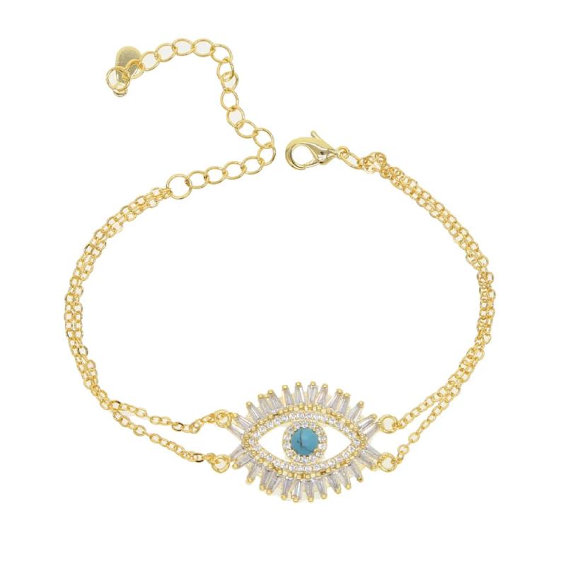 CZ Eye Bracelet Women's Turquoise Evil Eye Jewelry