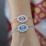 CZ Eye Bracelet Women's Turquoise Evil Eye Jewelry
