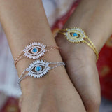 CZ Eye Bracelet Women's Turquoise Evil Eye Jewelry