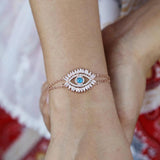 CZ Eye Bracelet Women's Turquoise Evil Eye Jewelry