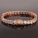 Men's Tennis Link Bracelet 1 Row CZ Chain Hip Hop Jewelry 3mm 4mm
