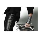Geometric Bracelet Silver Leather Jewelry Christmas Gift