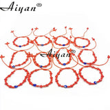 12 Pieces 6MM Glass Eye/Crystal Baby Bracelet Exorcism Protection