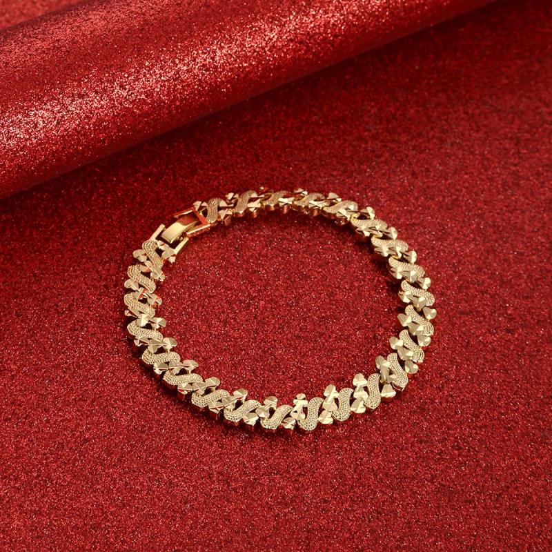 24K Vacuum Plated Heart Cuff Wide Bracelet Unisex Bangle