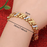 24K Vacuum Plated Heart Cuff Wide Bracelet Unisex Bangle