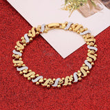 24K Vacuum Plated Heart Cuff Wide Bracelet Unisex Bangle