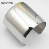 316L Stainless Steel Wide Open Cuff Bangle Bracelet
