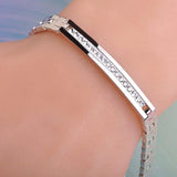 Copper Crystal Bracelet Women Rose Link Pulseiras Stainless Steel Bangles