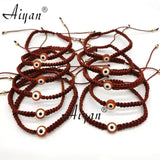 9 MM Resin Flat Eyes Adult Braided Bracelet, Exorcism Protection Gift