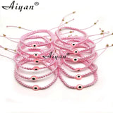 9 MM Resin Flat Eyes Adult Braided Bracelet, Exorcism Protection Gift