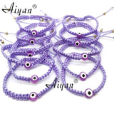 9 MM Resin Flat Eyes Adult Braided Bracelet, Exorcism Protection Gift