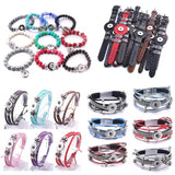 10pcs Snap Beads Leather Snap Button Bracelet for Women
