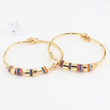 Charm Rainbow Bangles Copper Zirconia Rhinestone Cuff Bangle 18k Jewelry