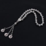 Ottoman Crescent Moon Star Amulet 33 Beads Muslim Tasbih Bracelet