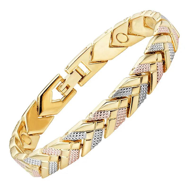 Arrow Women's Magnetic Bracelet 3-Tone Bangle Charm Bracelets For Girls