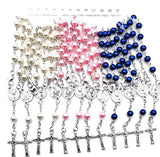 12 Pcs Pearl Rosary Bracelet Alloy Cross Prayer Souvenir