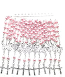 12 Pcs Pearl Rosary Bracelet Alloy Cross Prayer Souvenir