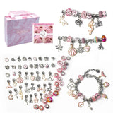 DIY Bracelet Kit for Women with Metal Charms and Macroporous Beads