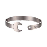 Retro Nostalgia Single Head Wrench Bangles Stainless Steel