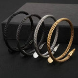 Women Punk Stainless Steel Bangles Bracelet