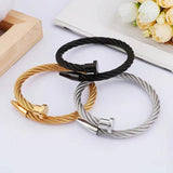 Women Punk Stainless Steel Bangles Bracelet