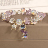 Lavender Amethyst Bracelet with Zircon Pendant for Women