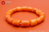 Qingmos Natural Coral Bracelet 10-11mm Slice Elastic Bracelet