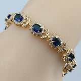 African Women Wedding Yellow Jewelry 925 Mark Stone Bracelet Bangle 18+3 CM