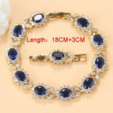 African Women Wedding Yellow Jewelry 925 Mark Stone Bracelet Bangle 18+3 CM