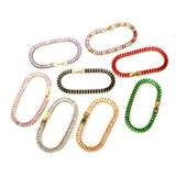 Crystal Tennis Bracelet Colorful Square Zirconia Women Party Jewelry