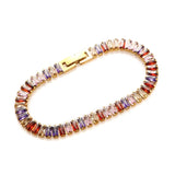 Crystal Tennis Bracelet Colorful Square Zirconia Women Party Jewelry