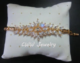 CWWZircons Flower Charm Bracelet Yellow Red Green CZ Women CB073