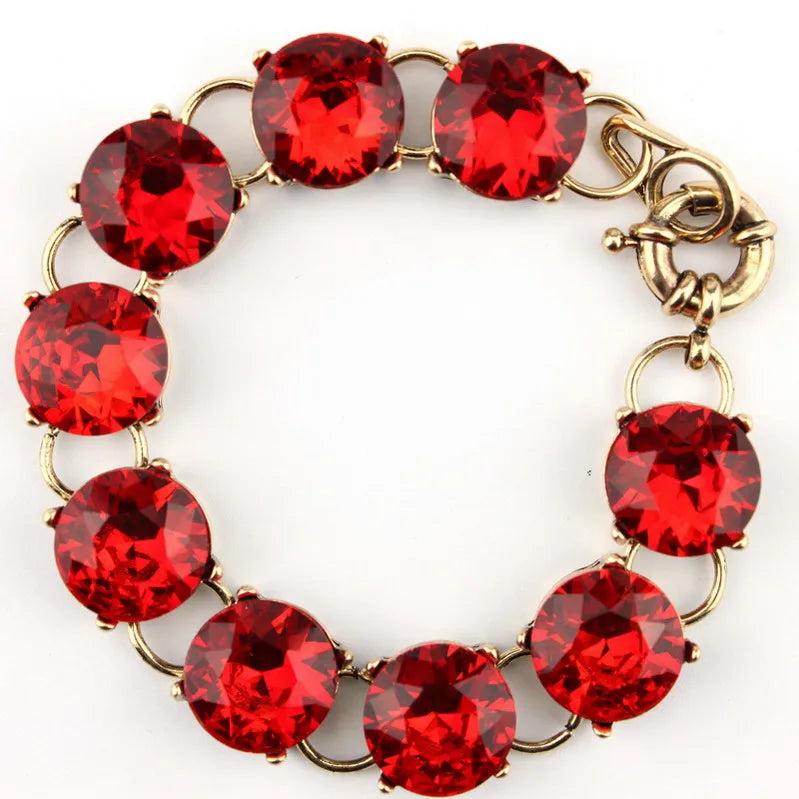 Classic Round Glass Crystal Dot Bracelet for Women