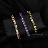 Yellow CZ Chain Link Bracelet for Women