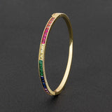 Nidin Bracelet Copper Zirconia Cuff Bangle Women Gift