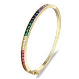 Nidin Bracelet Copper Zirconia Cuff Bangle Women Gift