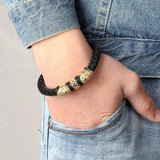 Stainless Steel Leather Bracelet for Women Men Jewelry