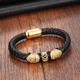 Stainless Steel Leather Bracelet for Women Men Jewelry