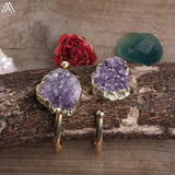 Amethysts Quartz Freeform Slab Bangle Bracelet Jewelry