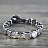 Anslow Punk Rock Bijoux Jewelry Vintage Leather Bracelet Gifts