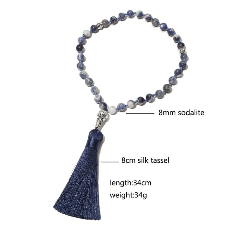 Muslim Tasbih Prayer Beads 8mm Sodalite Beads 33 Beads Tasbih 99 Beads Jewelry