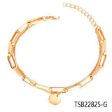 Silver Chain Rose Crystal Red Bangle Bracelet Women Jewelry Gift