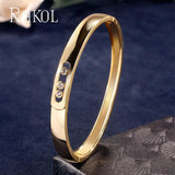 Zironia Stone Turnable Bangles Crystal Bracelet U Buckle Men Jewelry